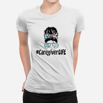 Messy Bun Caregiver Women T-shirt - Thegiftio UK