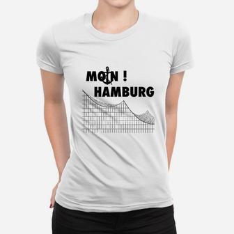 Moin Hamburg Skyline Frauen Tshirt, Maritime Stadtansicht Tee - Seseable