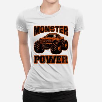 Monster Power Boy In Monster Truck Women T-shirt | Crazezy