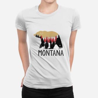Montana Vintage Grizzly Bear Nature Outdoor Souvenir Gift Women T-shirt | Crazezy