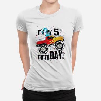 My 5Th Birthday Monster Truck Women T-shirt | Crazezy UK