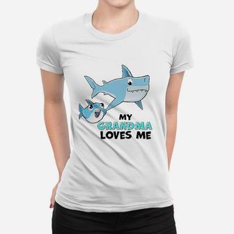 My Grandma Loves Me With Cute Sharks Women T-shirt - Thegiftio UK