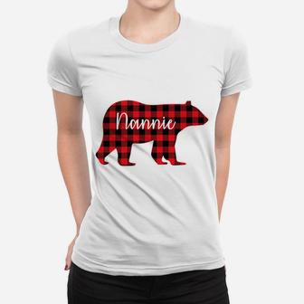 Nannie Bear Red Plaid Family Matching Christmas Pajama Gift Women T-shirt | Crazezy CA