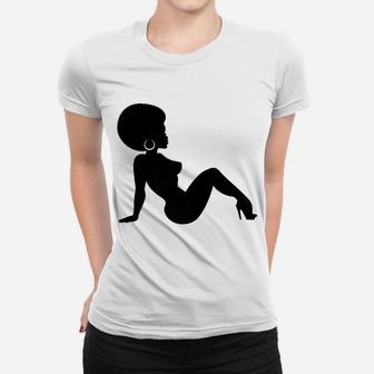 Natural Hair Afro Female Mudflap Girl Silhouette Women T-shirt | Crazezy DE