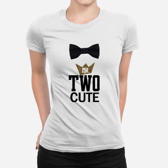 Noah Boytique Boys 2Nd Birthday Two Cute Black And Gold Bow Tie Women T-shirt | Crazezy