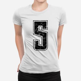 Number 5 Tshirt Distressed Grunge Vintage Back Print Sweatshirt Women T-shirt | Crazezy UK