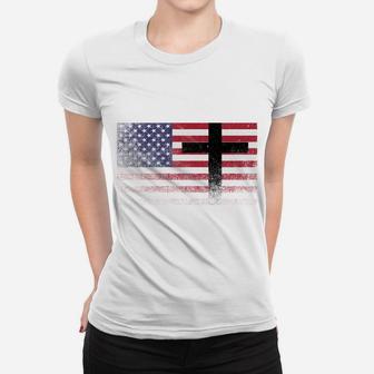Patriotic Gift I Stand For The Flag And Kneel For The Cross Sweatshirt Women T-shirt | Crazezy