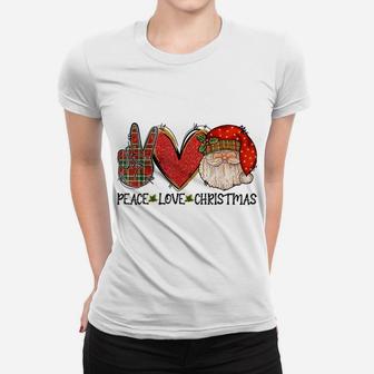Peace Love Christmas Funny Santa Claus Happy Xmas Women T-shirt | Crazezy AU