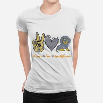Peace Love Dachshund Dog Shirt Funny Dachshund Lover Gifts Sweatshirt Women T-shirt | Crazezy DE