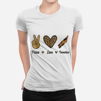 Peace Love Tennessee Leopard Flag Map Souvenirs Men Women Women T-shirt | Crazezy UK