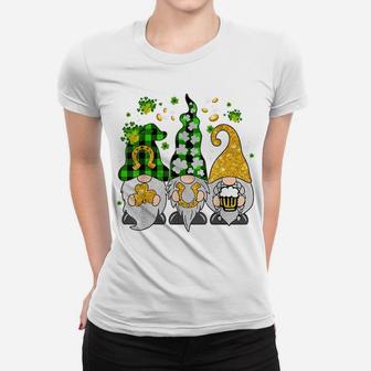 Plaid Gnomes St Patricks Day Shamrock Gnome Irish Gift Women T-shirt | Crazezy UK