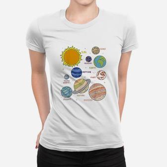 Planets Universe Astronomy Science Solar System Women T-shirt | Crazezy