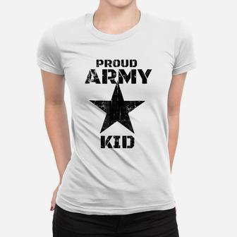 Proud Army Kid Military Patriotic Distressed T Shirt Women T-shirt | Crazezy AU