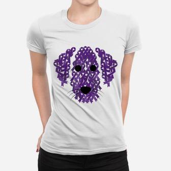 Purple Ribbon Dog Face Lupus Inspirational Awareness Gifts Women T-shirt | Crazezy CA