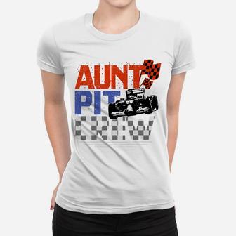Race Car Themed Birthday Party Gift Aunt Pit Crew Costume Women T-shirt | Crazezy
