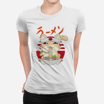 Ramen Cat Kawaii Neko Ramen Japanese Anime Women T-shirt | Crazezy DE