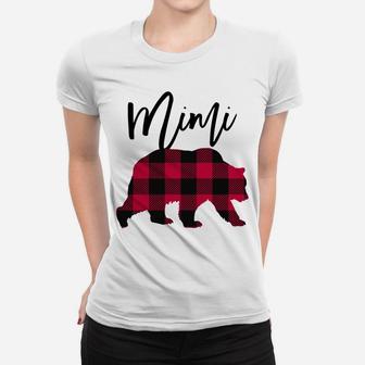 Red Buffalo Plaid Mimi Bear - Christmas Gift For Grandma Sweatshirt Women T-shirt | Crazezy