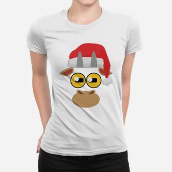 Santa Goat Christmas Gift For Goat Lovers Sweatshirt Women T-shirt | Crazezy