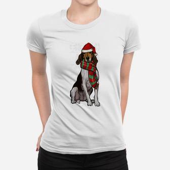 Santa Hat Xmas Treeing Walker Coonhound Ugly Christmas Sweatshirt Women T-shirt | Crazezy