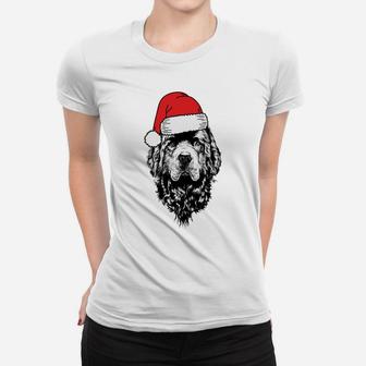 Santa Newfie Newfoundland Dog Ugly Christmas Sweatshirt Women T-shirt | Crazezy