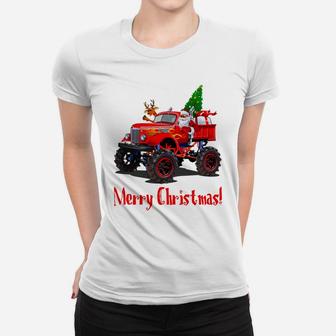 Santa Rudolph Monster Truck Men Guy Boys Teen Kid Youth Gift Women T-shirt | Crazezy