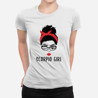 Scorpio Girl Astrology Wink Eye Woman Face Zodiac Gift Women T-shirt | Crazezy