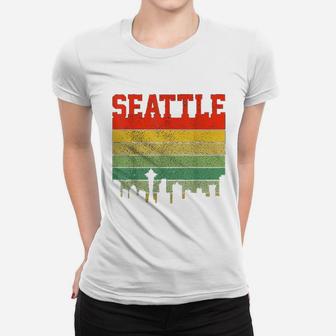 Seattle Skyline Vintage Washington Women T-shirt | Crazezy UK