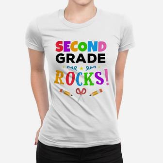 Second Grade Rocks First Day Of School Tee Women T-shirt | Crazezy DE