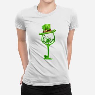 Shamrock Wine Glass Top Hat St Patricks Day 2019 Gif Women T-shirt - Thegiftio UK