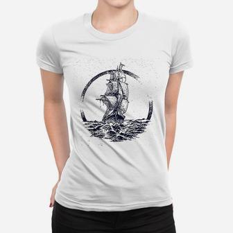 Ship Sailing The Ocean Seas Women T-shirt | Crazezy