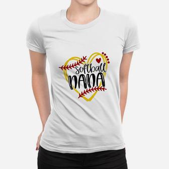 Softball Nana Grandma Softball Women T-shirt | Crazezy