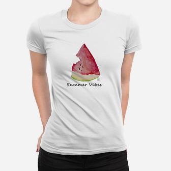 Sommer Stimmung Wassermelonen-Scheibe Frauen Tshirt, Lustiges Fruit Tee - Seseable