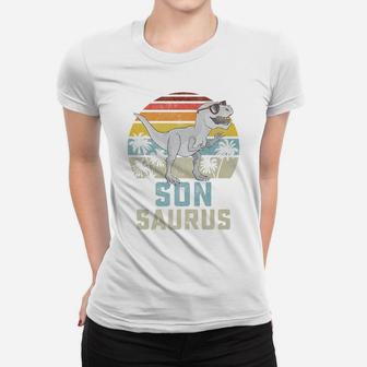 Sonsaurus T Rex Dinosaur Son Saurus Child Family Matching Women T-shirt | Crazezy