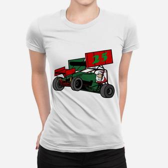 Sprint Car Dirt Track Racing Christmas Santa Claus Women T-shirt | Crazezy DE