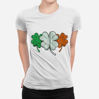 St Patrick Day Irish Four-Leaf Clover Shamrock Quatrefoil Zip Hoodie Women T-shirt | Crazezy DE