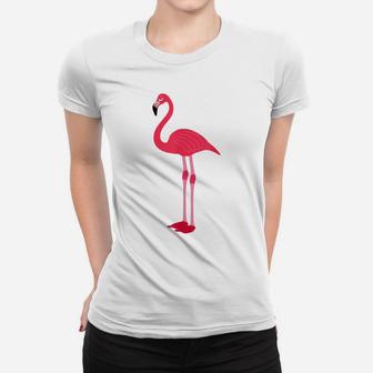 Standing Pink Flamingo Design Women T-shirt | Crazezy
