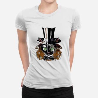 Steampunk Black Cat Women T-shirt - Thegiftio