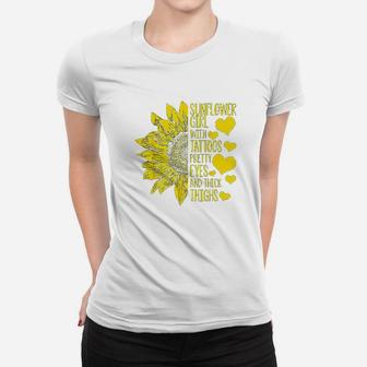 Sunflower Girl With Tattoos Pretty Eyes And Thick Thighs Women T-shirt | Crazezy