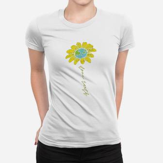Sunflower Love Earth Day Retro Nature Environmentalist Gift Women T-shirt | Crazezy CA