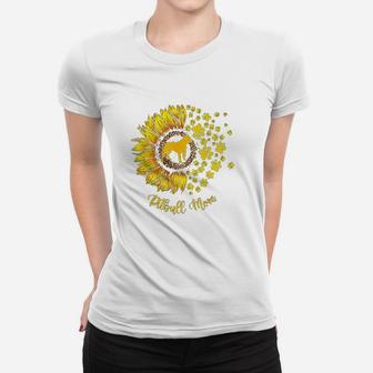 Sunflower Pitbull Mom Dog Lover Women T-shirt | Crazezy