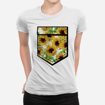 Sunflower Tshirt Sunflower Aesthetic Pocket Print Shirt Women T-shirt | Crazezy AU