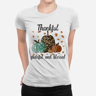 Thankful Grateful Blessed Shirt For Women Funny Christmas Women T-shirt | Crazezy UK