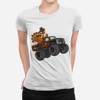 Thanksgiving Turkey Riding Monster Truck Boys Kids Women T-shirt | Crazezy