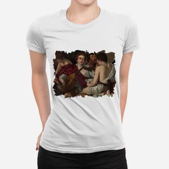 The Musicians Famous Painting By Caravaggio Raglan Baseball Tee Women T-shirt | Crazezy DE