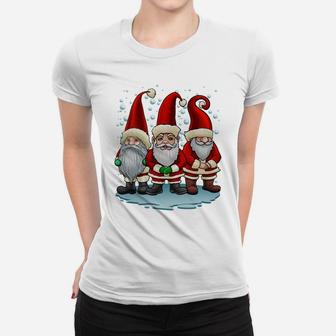 Three Nordic Gnomes Winter Christmas X-Mas Gift Sweatshirt Women T-shirt | Crazezy UK