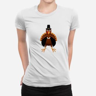 Turkey Pilgrim Cute Funny Fall Thanksgiving Top Tee Women T-shirt - Thegiftio UK