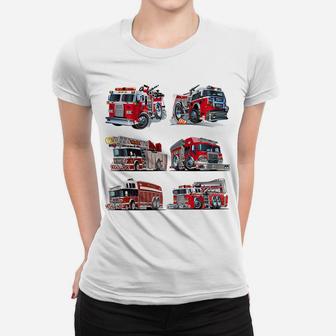 Types Of Fire Truck Boy Toddler Kids Firefighter Xmas Gifts Women T-shirt | Crazezy AU