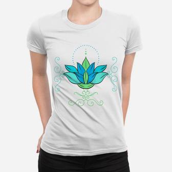 Unalome Lotus Flower Tree Mandala Tattoo Boho Awareness Yoga Women T-shirt | Crazezy