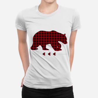 Uncle Bear Christmas Pajama Red Plaid Buffalo Family Gift Women T-shirt | Crazezy