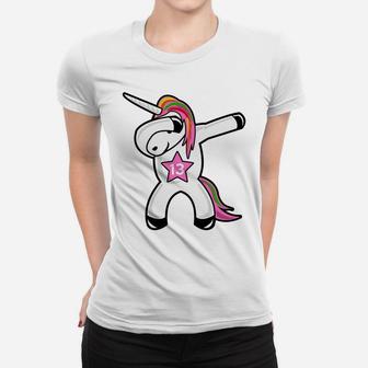 Unicorn Cute Dabbing 13Th Birthday | 13 Year Old Gift Women T-shirt | Crazezy